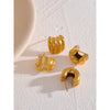 Elegant Gold Sculptural Hoop Earrings – Waterproof Stainless Steel