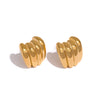 Elegant Gold Sculptural Hoop Earrings – Waterproof Stainless Steel