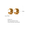 Textured Geometric Hoop Earrings – 18K Gold Plated Stainless Steel