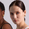 Textured Geometric Hoop Earrings – 18K Gold Plated Stainless Steel
