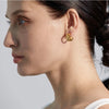 Textured Geometric Hoop Earrings – 18K Gold Plated Stainless Steel