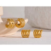 Elegant Gold Sculptural Hoop Earrings – Waterproof Stainless Steel